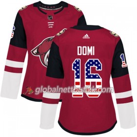 Arizona Coyotes Hockeydrakt Max Domi 16 2017-2018 USA Flag Fashion Svart Adidas Authentic - Dame
